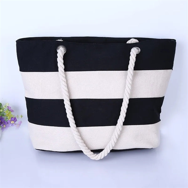Simple Striped Canvas Bag