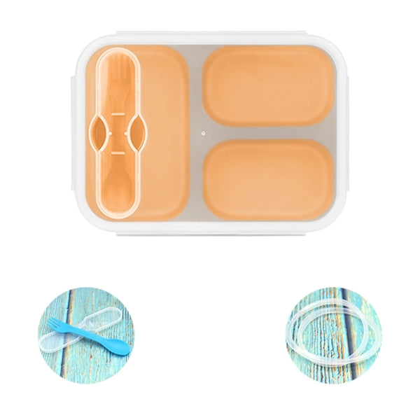 Foldable Bento Lunch Box With Fork And Lid
