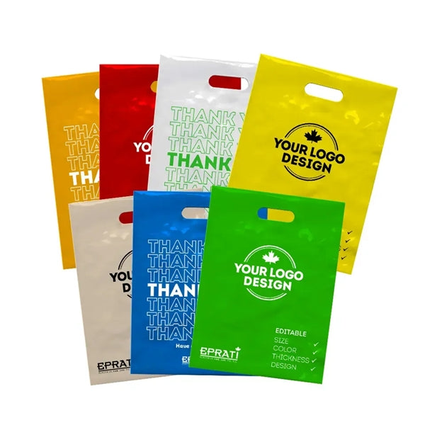 Plastic Bag with Fold-Over Die-Cut Handles