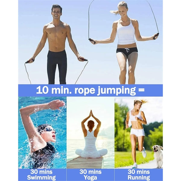 Adjustable Length Tangle-Free Jump Rope with Counter