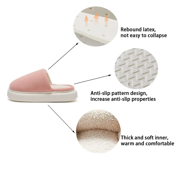 Knitted Fleece Latex Slippers