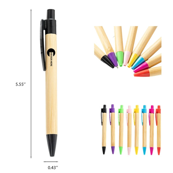 Eco-friendly Click Bamboo Ballpoint Pen w/ Custom Imprint