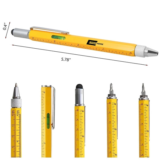 6 in 1 Multi-functional Ballpoint Pen w/ Custom Imprint
