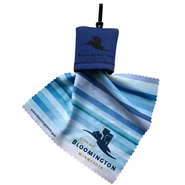 Microfiber Cleaning Cloth W/ Clip Pouch
