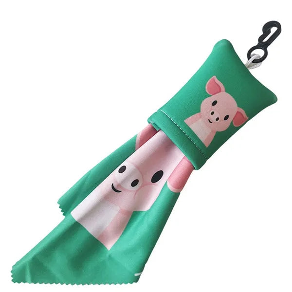 Microfiber Cleaning Cloth W/ Clip Pouch