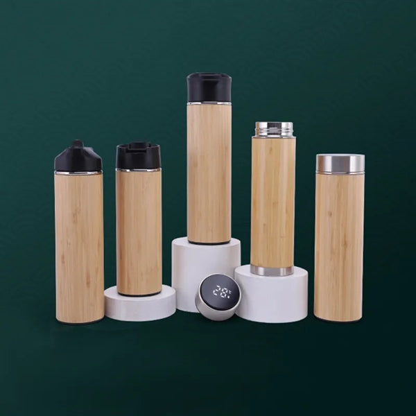 Smart Bamboo Tumbler With Temperature Display 17oz