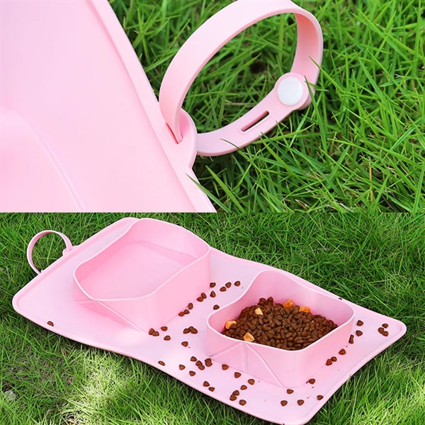 Portable Pet Dish Collapsible Silicone Dog Cat Travel Bowl