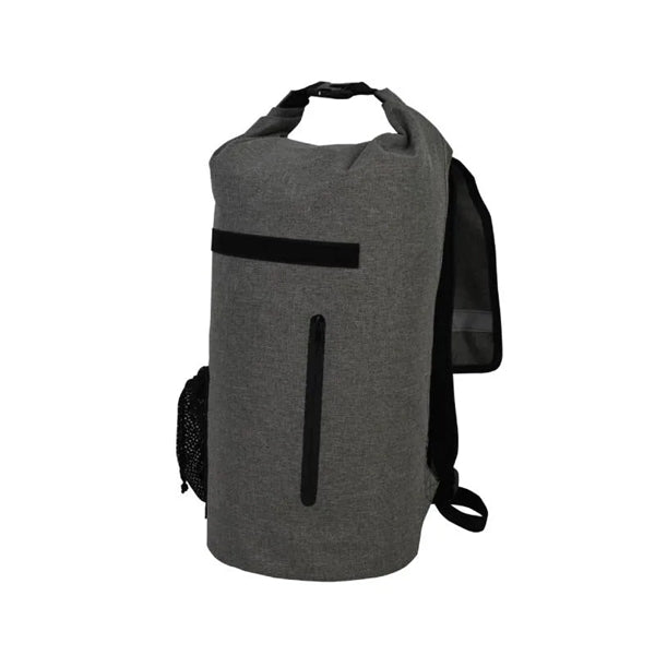 Gray Waterproof Sport Bag with Outer Zipper