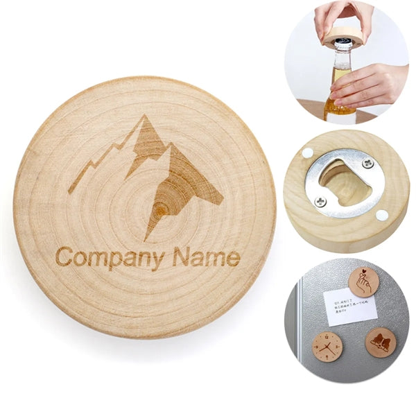 Wooden Magnetic Fridge Sticker Bottle Opener
