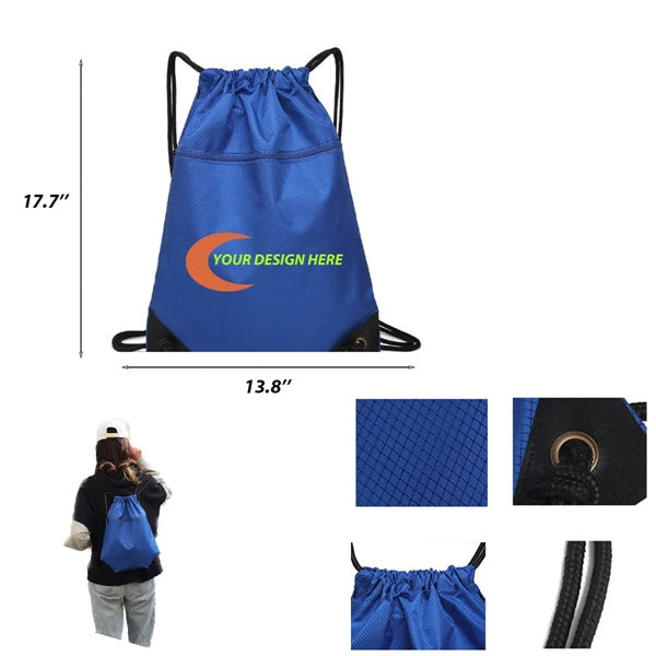 Waterproof Oxford Drawstring Backpack w/ Custom Imprint