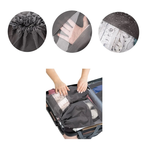 Non-Woven Drawstring Travel Shoe Bag w/ Custom Imprint