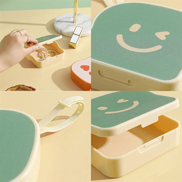 Portable Toast Shaped Lipstick Jewelry Storage Case Pillbox