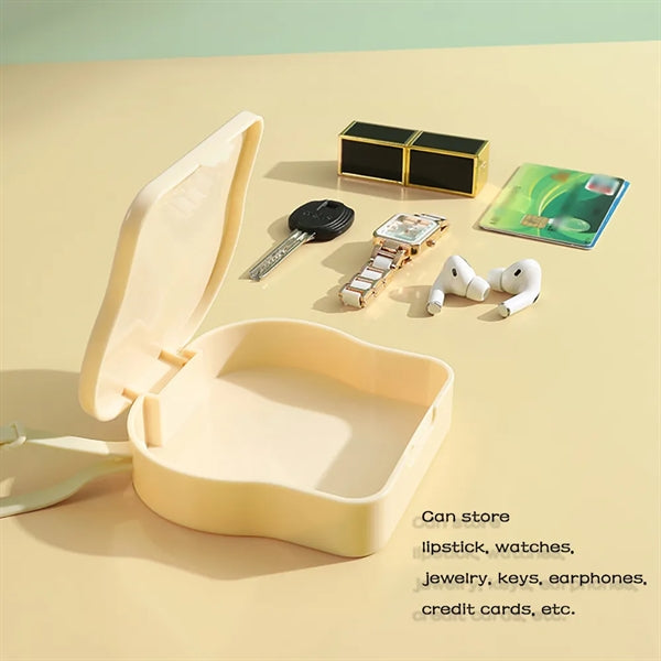 Portable Toast Shaped Lipstick Jewelry Storage Case Pillbox
