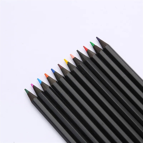 12pcs Colorful Pencils Set With Vellum Holder And Sharpener