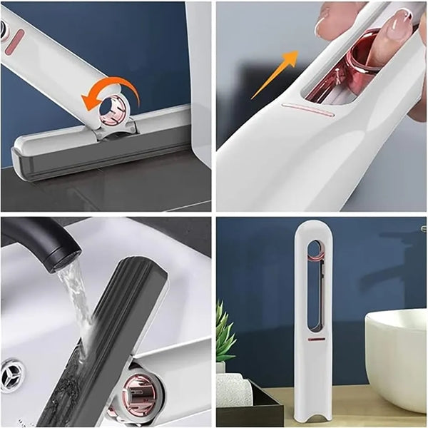 Portable Fold In Half Self-Squeeze Desktop Cleaning Mop