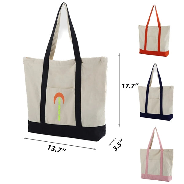 Canvas Camping Tote Bags w/ Front Pocket