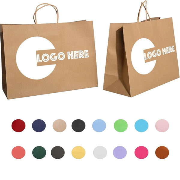Durable Kraft Paper Shopper Bag w/ Custom Imprint