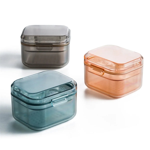 Three-Layer Clear Denture Retainer Case