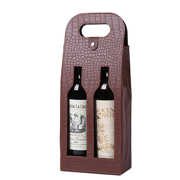 PU Wine Bag for 2 Bottles