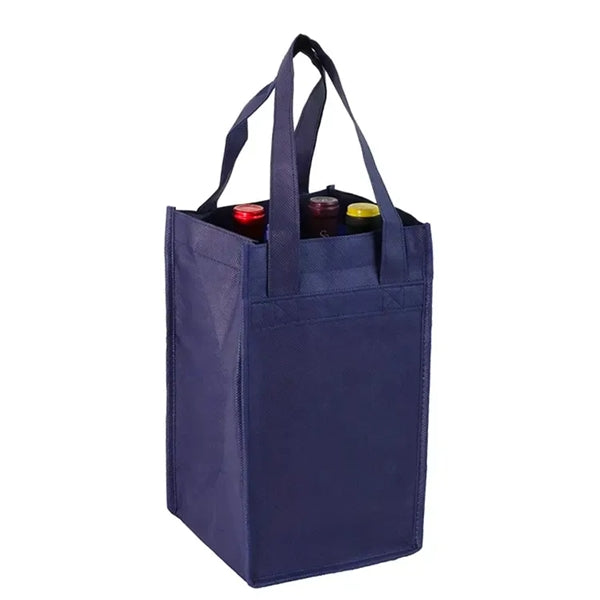Non-Woven 4 Bottle Wine Tote Bag