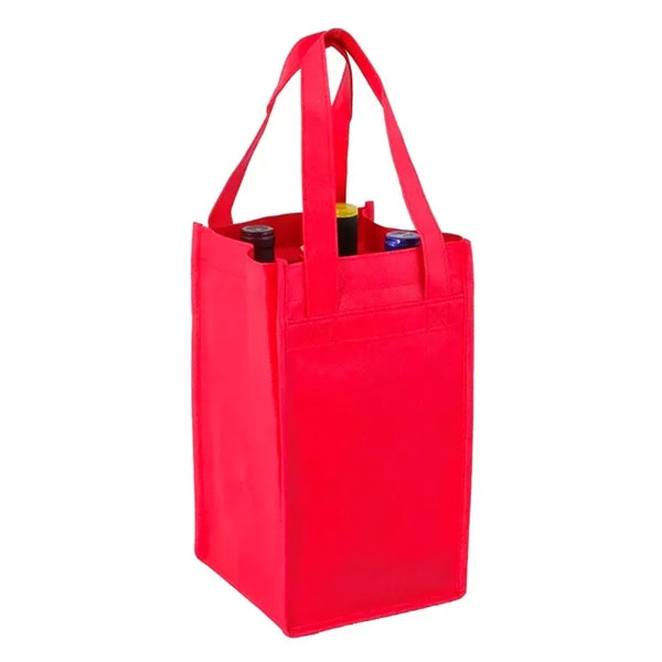 Non-Woven 4 Bottle Wine Tote Bag