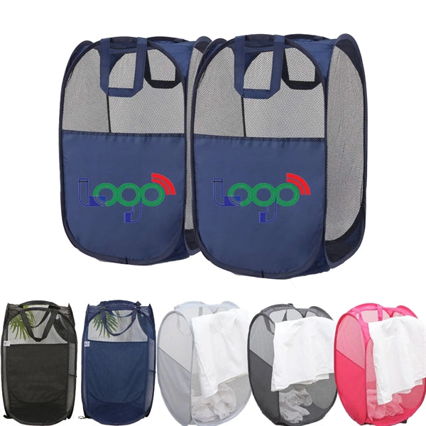 Mesh Laundry Hamper Portable Bathroom Basket Baby For Kids