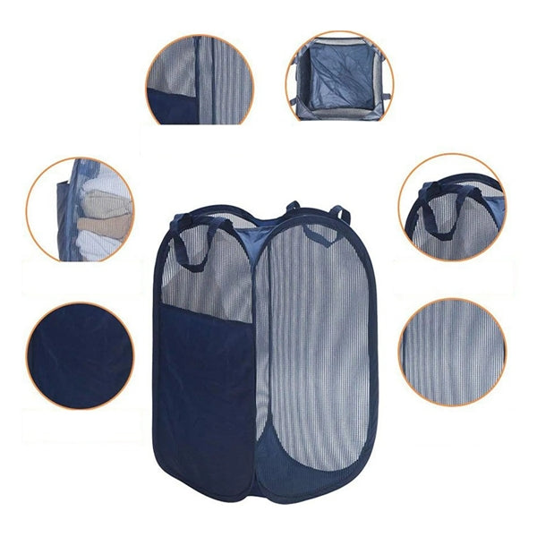 Mesh Laundry Hamper Portable Bathroom Basket Baby For Kids