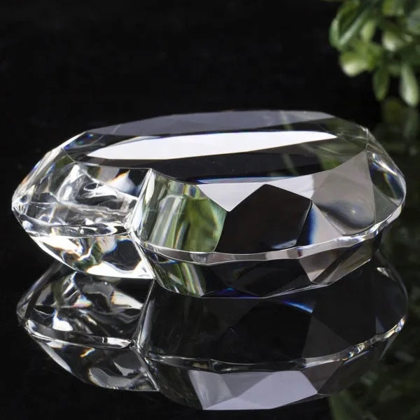 Engraved Crystal Heart Paperweight