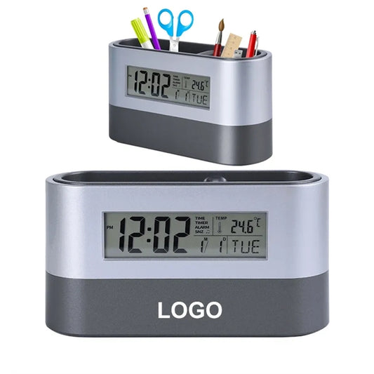 Electronic Calendar Pen Holder Brush Pot