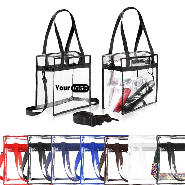 Clear PVC Bag Stadium Approved Tote With Adjustable Strap