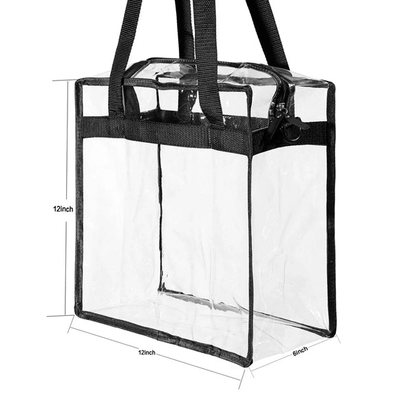 Clear PVC Bag Stadium Approved Tote With Adjustable Strap