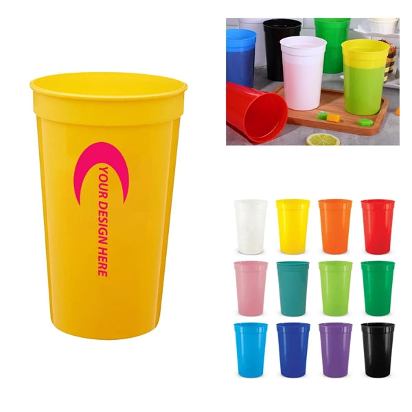 22 oz. Plastic Stadium Cup w/ Custom Imprint