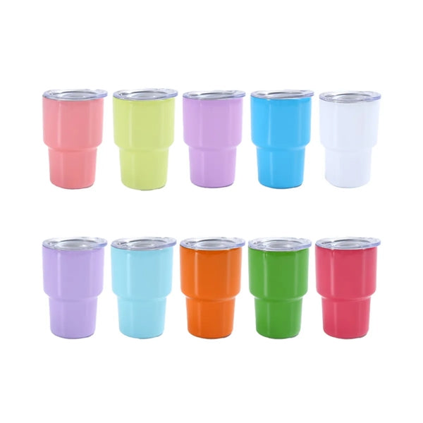 2 oz. Mini Shot Glass Tumbler w/ Stianless Steel Straw