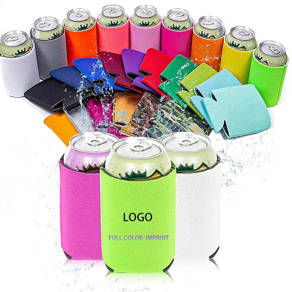 Collapsible Neoprene Beer Can Coolers Screen Printed