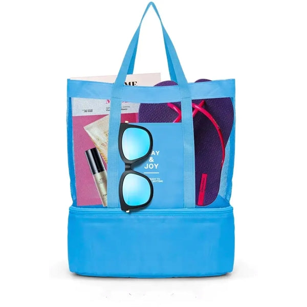 Mesh Beach Bag With Cooler Compartment