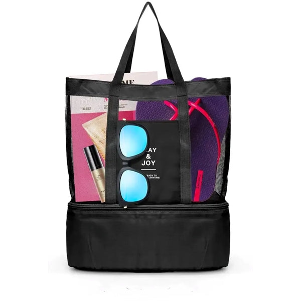 Mesh Beach Bag With Cooler Compartment
