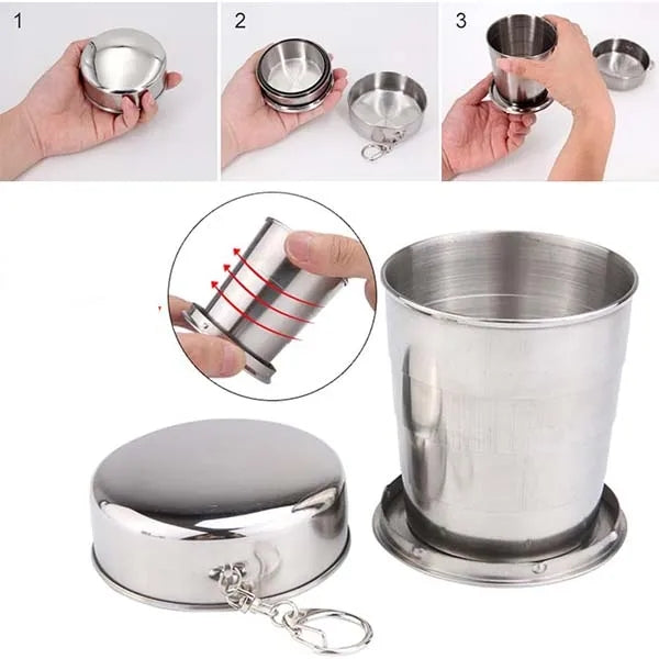 Collapsible Telescopic Stainless Steel Portable Cup