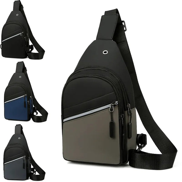 Chest Daypack Crossbody Shoulder Bag With USB Charging Port