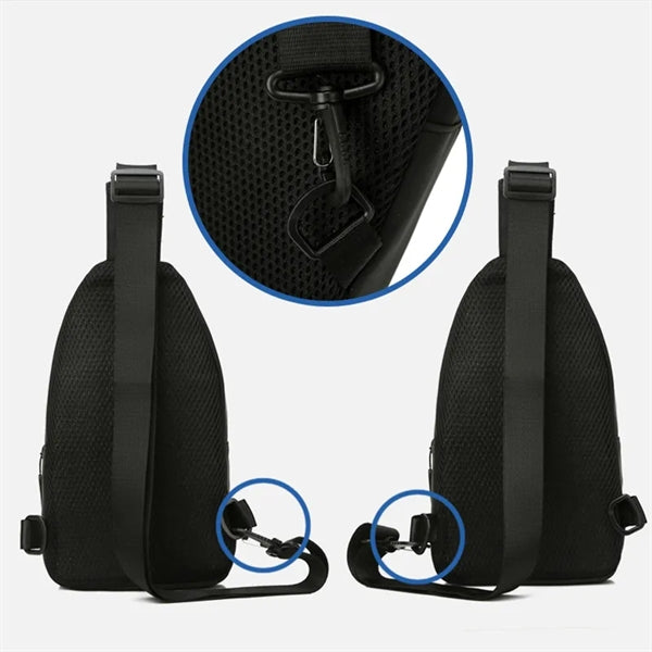Chest Daypack Crossbody Shoulder Bag With USB Charging Port