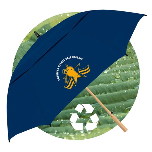 Vented Enviro Golf Umbrella Eco-Friendly w/Bamboo Hndl/Shaft