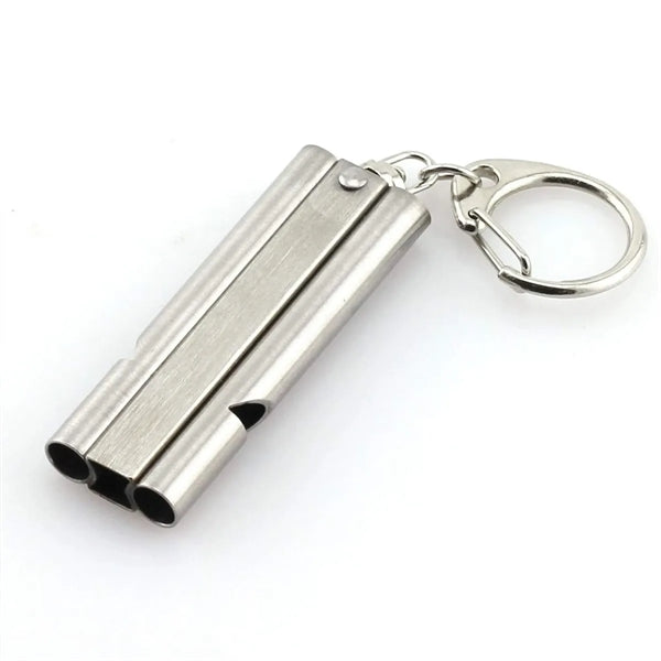 Stainless Steel Double Barrel Lifesaving Whistle