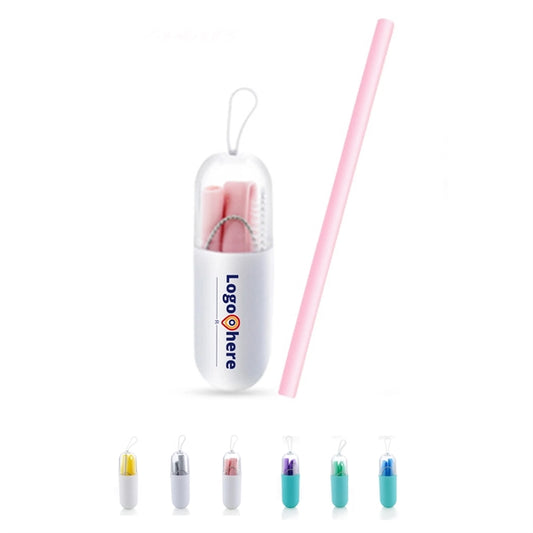 Silicone Straw With Cleaning Brush