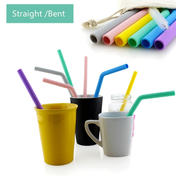 Silicone Straw With Cleaning Brush