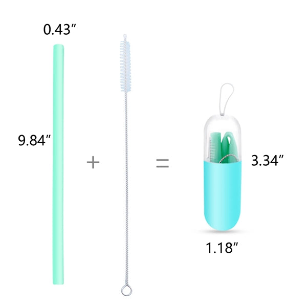 Silicone Straw With Cleaning Brush