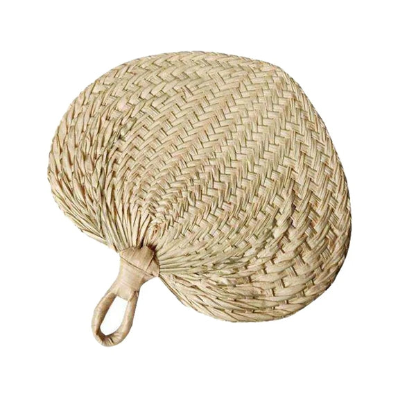 Natural Woven Eco Friendly Raffia Palm Leaf Hand Fan
