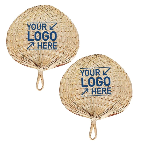 Natural Woven Eco Friendly Raffia Palm Leaf Hand Fan