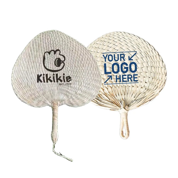 Natural Woven Eco Friendly Raffia Palm Leaf Hand Fan