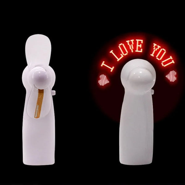Handheld Fan With LED Custom Message