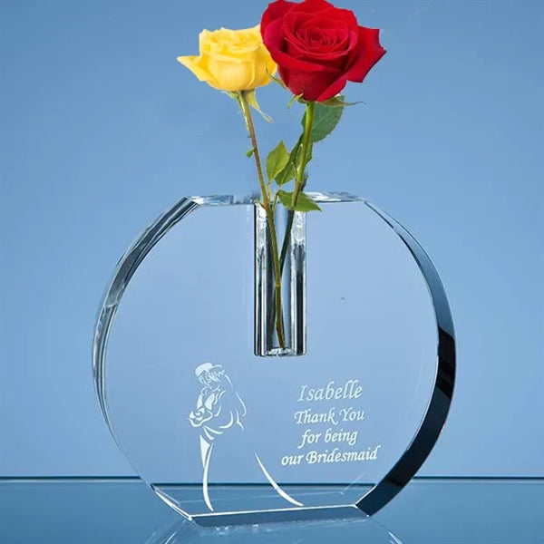 Optical Crystal Round Bud Vase