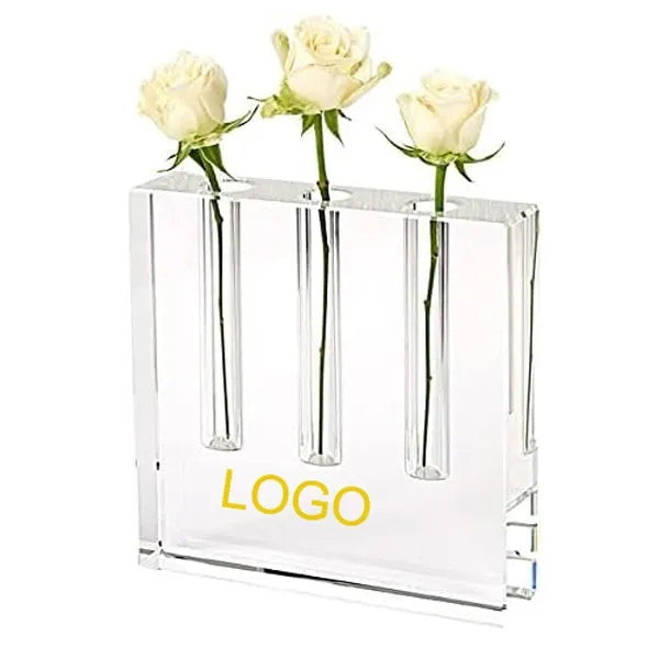 Triple Play Square Crystal Bud Vase